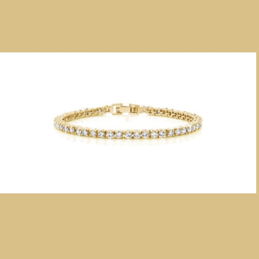 12.00 Ct 7inch Cz yellow plated tennis bracelet